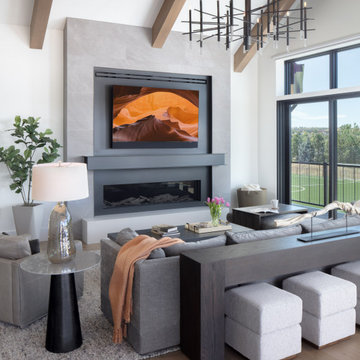 Luxury Living Room with Indoor-Outdoor Living Sliding Doors