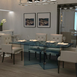 ALCOR DINING GLASS  TABLE - Furniture