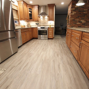 Traditional Kitchen with Quartz Countertop, Window Seat and Coffee Bar