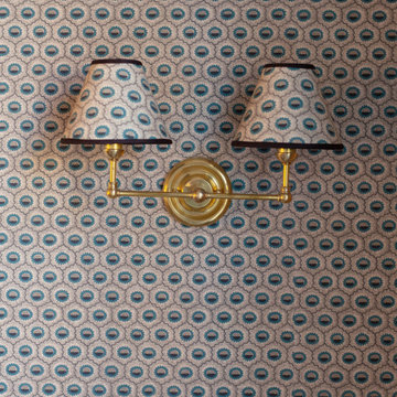 Los Angeles Dining Room - Traditional - Wallpaper - Brass Sconces