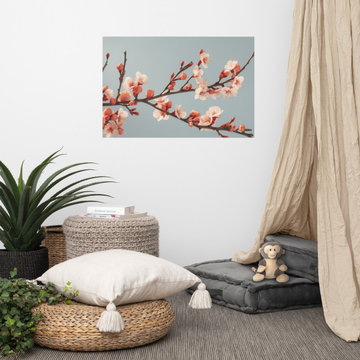 Room Decoration Wall Poster: Botanical Whispers Apricot Blooms Peach Floral