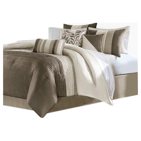 Madison Park Amherst 7 Piece Comforter Set, Natural