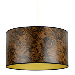 Storm | Dark Burl Drum Pendant - Pendant Lighting