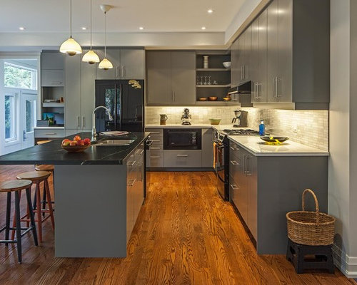  Grey Cabinets And Dark Counters Houzz