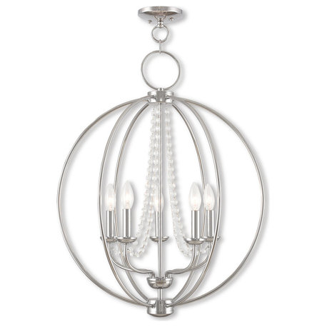 Arabella 5-Light Chandelier, Polished Chrome