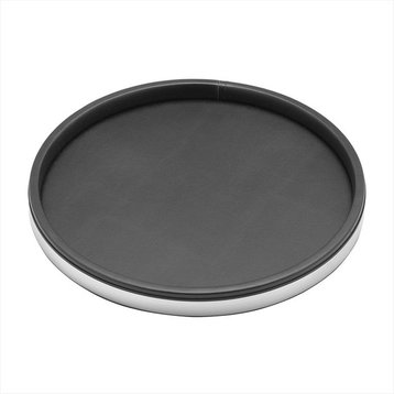 Kraftware Sophisticates Deluxe Tray, Black With Polished Chrome