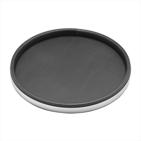 Kraftware Sophisticates Deluxe Tray, Black With Polished Chrome