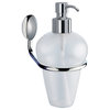 Wall Mounted Frosted Glass Soap Dispenser With Chrome Mounting