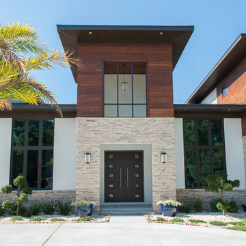 Stone and Ipe siding in Modern Home
