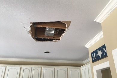 Water Damage in Mineral Wells, TX after Water Migrated to Kitchen Ceiling