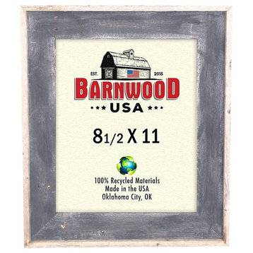 BarnwoodUSA Artisan Picture Frame - 100% Reclaimed Wood, Smoky Black, 8.5x11