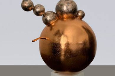 'Snail on Apple', Steel Minimalistic Animal Sculpture