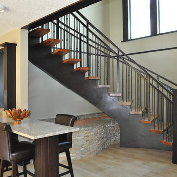Wenge Freestanding Center Stringer with Cumaru Treads