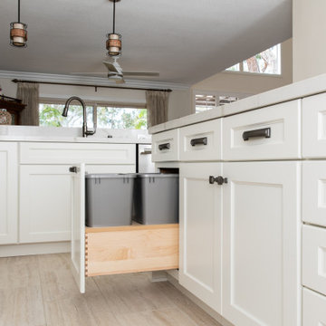 Trash pull-out in kitchen remodel