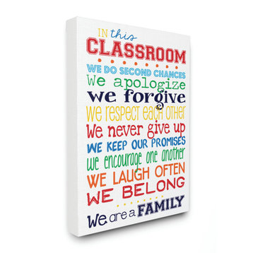 Stupell Industries In This Classroom Rules Typography Art, 30"x40" , Canvas
