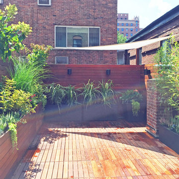 West Village Custom Roof Deck with Planter Boxes and Fence