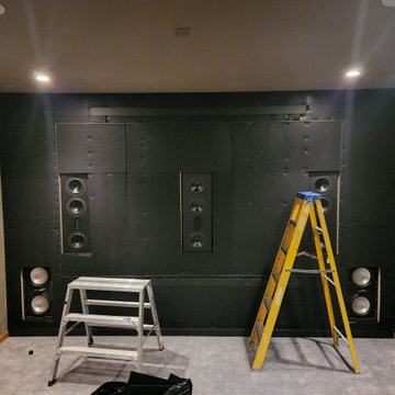 Home Theater - New Front Wall and Motorized Masking Screen