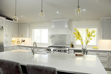 Example of a transitional kitchen design in Dallas