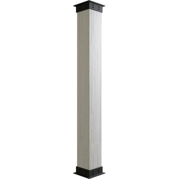 Sand Blasted Endurathane Faux Wood Non-Tapered Square Column Wrap
