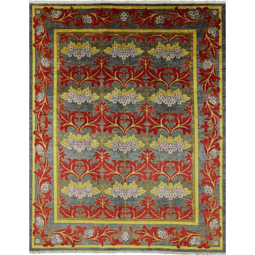 8x10 Modern Hand Knotted Morris Design Rug, P4932