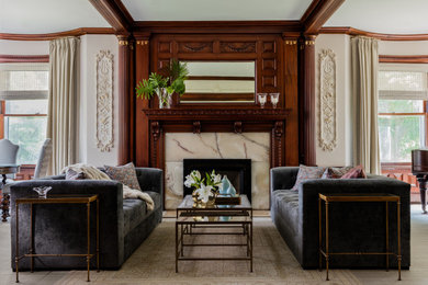 Ornate living room photo in Boston