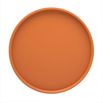 Kraftware Round Serving Tray, Orange