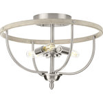 Progress Lighting - Vinings 3-Light Brushed Nickel Coastal Foyer Pendant Light - Add a touch of casual charm with the Vinings Collection 3-Light Brushed Nickel Coastal Semi-Flush Mount Ceiling Light.