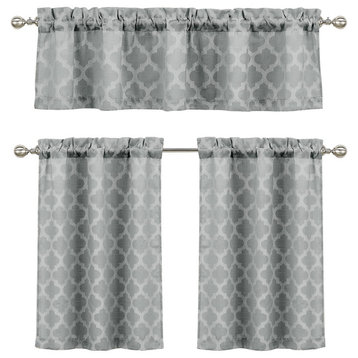 Longoria Jacquard Fabric Window Curtains, Faux Burlap With Moroccan Weave Design