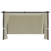 vidaXL Gazebo Canopy Tent Patio Pavilion Sunshade with Sidewall Curtains Cream