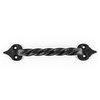 Twisted Black Wrought Iron Cabinet Door Drawer Pull 5 7/8" Total Length