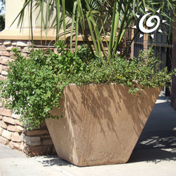 Concrete Oblique Planter - Outdoor Pots And Planters
