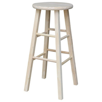 Round Top Stool - 29 Seat Height, Unfinished
