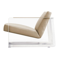 Modloft Crosby Lounge Chair, Incense Natural Leather - Outdoor Chaise Lounges