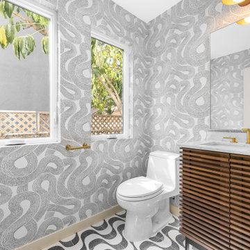 A Japandi-Inspired Bathroom Remodel and Eclectic Half Bath Addition