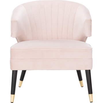 Stazia Wingback Accent Chair - Blush, Black