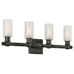 Troy Lighting - Troy Lighting B4234 Vault - Four Light Bath Vanity - Vault Four Light Bat Aged Pewter Clear Pr *UL Approved: YES Energy Star Qualified: n/a ADA Certified: YES  *Number of Lights: Lamp: 4-*Wattage:60w E12 Candelabra Base bulb(s) *Bulb Included:No *Bulb Type:E12 Candelabra Base *Finish Type:Aged Pewter