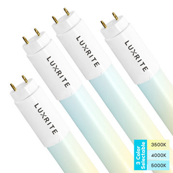 Luxrite 2'  T8 LED Tube Light 8W 3 Color Option 960 Lumens 4 Pack