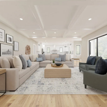 Traditional Living Room with Blue Accents