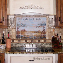 painting behind stove