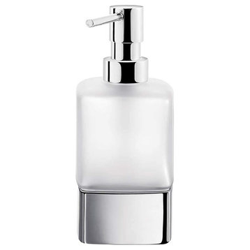 Lea A1912Z Polished Chrome Tabletop Frosted Glass Soap Dispenser