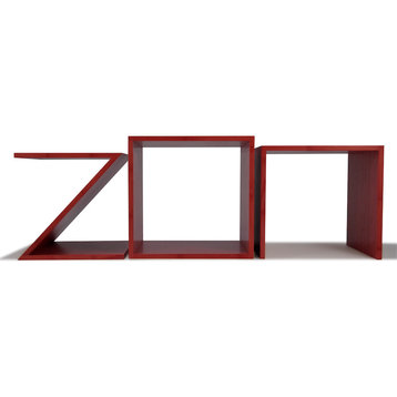 ZON Nesting Tables , Set of 3, Ruby