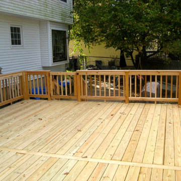 Pressure treated deck with cedar rails, Sicklerville New Jersey