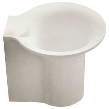 19" Polystone Bucket Style Mounted Sink, Matte White, No Faucet
