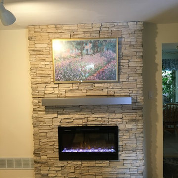 Penllyn, Pa - electric fireplace install and stone work