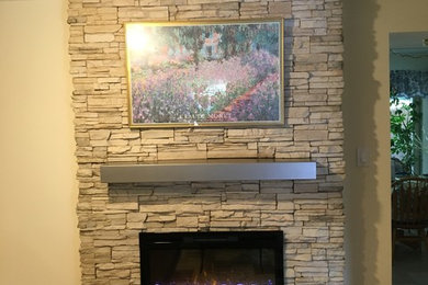 Penllyn, Pa - electric fireplace install and stone work