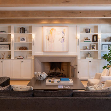 Las Lomas fireplace and bookshleves