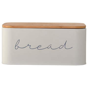 Metal "bread" Bin With Bamboo Lid