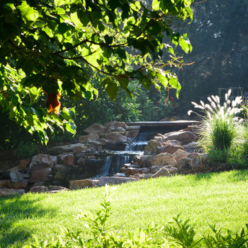 Custom Design Fireplace, Patio and Water Feature