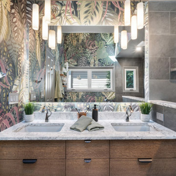 Nature-Inspired Eclectic Bathroom in West Orange, NJ.