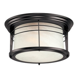 Westinghouse Lighting 66746 Ceiling Light Fixture, Indoor/Outdoor, Weathered Bro - Outdoor Flush-mount Ceiling Lighting